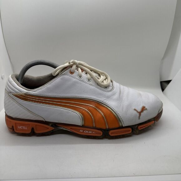 Puma Super Cell Fusion Ice Golf Shoes White, Orange, Silver Size 9.5 (18581607) main image 5
